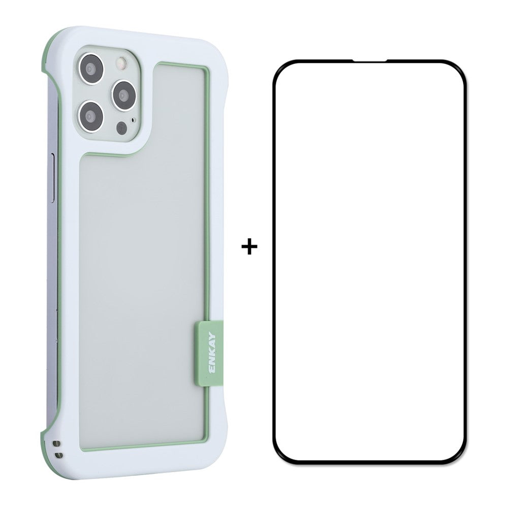 ENKAY HAT PRINCE For iPhone 12 Pro Max 6.7 inch Frameless Slim Phone Case with 9H Tempered Glass Screen Protector Heat Dissipation Phone Cover Drop Resistant Protective Shell