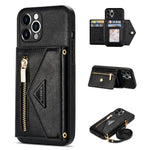 N.BEKUS for iPhone 13 Pro 6.1 inch Anti-scratch Drop-proof Kickstand Design Wallet PU Leather + TPU Phone Shell Case with Long Lanyard
