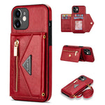 N.BEKUS for iPhone 12 mini 5.4 inch Kickstand Design Wallet Anti-scratch Drop-proof PU Leather + TPU Mobile Phone Case with Long Lanyard