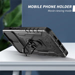 Hard PC + Soft TPU Phone Case for iPhone 11 Pro 5.8 inch, Full Coverage Kickstand Cover with Tempered Glass Screen Protector
