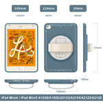 Til iPad mini (2019) 7,9 tommer/iPad mini 4 Roterende Kickstand PC + Silikone Hybrid Cover Anti-fald Tablet Etui med Håndrem