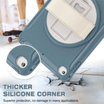 Til iPad mini (2019) 7,9 tommer/iPad mini 4 Roterende Kickstand PC + Silikone Hybrid Cover Anti-fald Tablet Etui med Håndrem