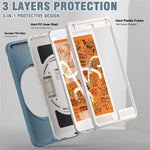 Til iPad mini (2019) 7,9 tommer/iPad mini 4 Roterende Kickstand PC + Silikone Hybrid Cover Anti-fald Tablet Etui med Håndrem