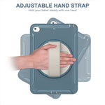 Til iPad mini (2019) 7,9 tommer/iPad mini 4 Roterende Kickstand PC + Silikone Hybrid Cover Anti-fald Tablet Etui med Håndrem