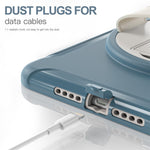Til iPad mini (2019) 7,9 tommer/iPad mini 4 Roterende Kickstand PC + Silikone Hybrid Cover Anti-fald Tablet Etui med Håndrem