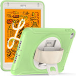 Til iPad mini (2019) 7,9 tommer/iPad mini 4 Roterende Kickstand PC + Silikone Hybrid Cover Anti-fald Tablet Etui med Håndrem