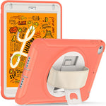 Til iPad mini (2019) 7,9 tommer/iPad mini 4 Roterende Kickstand PC + Silikone Hybrid Cover Anti-fald Tablet Etui med Håndrem