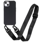 Til iPhone 13 6,1 tommer blødt TPU-bagcover til mobiltelefon med mat finish og skulderrem