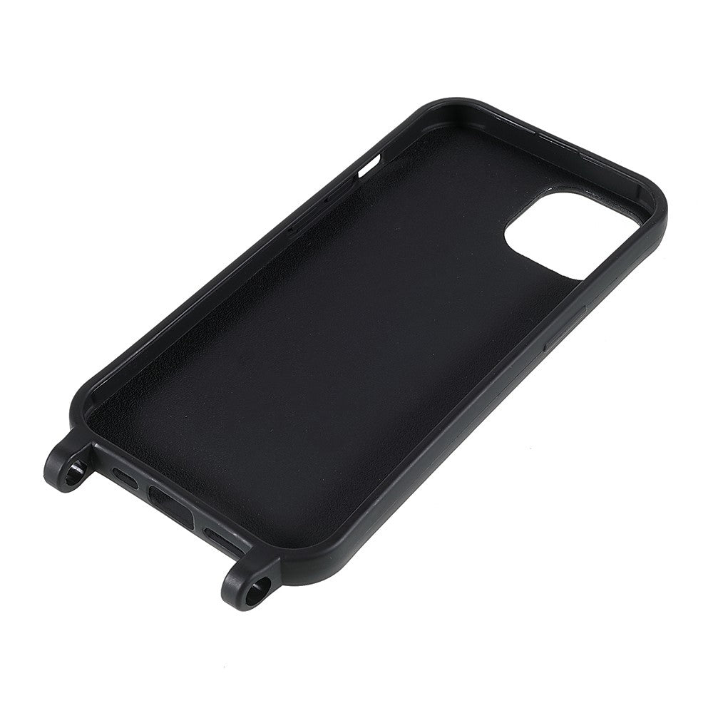 Til iPhone 13 6,1 tommer blødt TPU-bagcover til mobiltelefon med mat finish og skulderrem