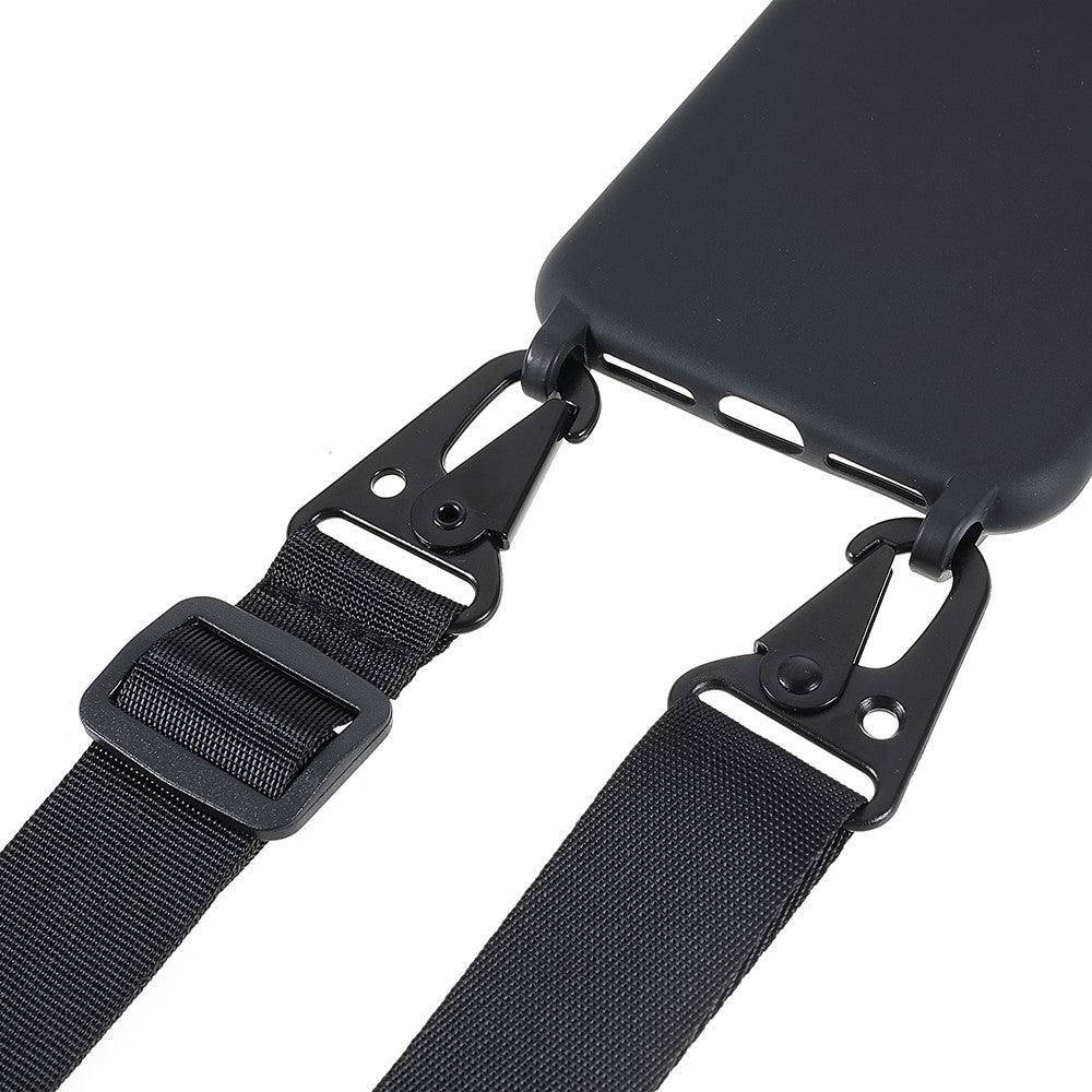 Til iPhone 13 6,1 tommer blødt TPU-bagcover til mobiltelefon med mat finish og skulderrem