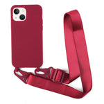 Til iPhone 13 6,1 tommer blødt TPU-bagcover til mobiltelefon med mat finish og skulderrem