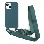 Til iPhone 13 6,1 tommer blødt TPU-bagcover til mobiltelefon med mat finish og skulderrem
