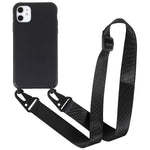 For iPhone 11 6.1 inch Slim Matte Cell Phone Case Drop Shockproof TPU Back Cover with Shoulder Strap