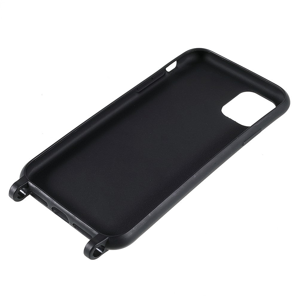 For iPhone 11 6.1 inch Slim Matte Cell Phone Case Drop Shockproof TPU Back Cover with Shoulder Strap