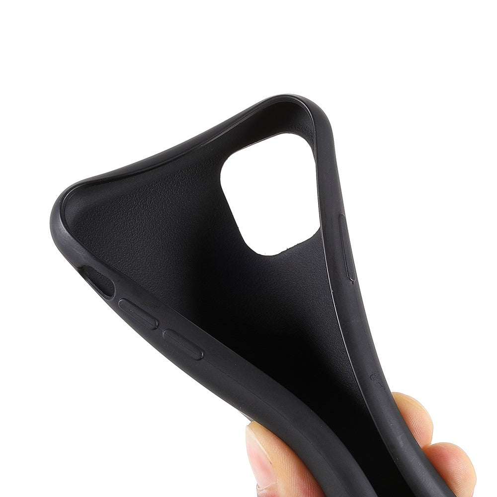 For iPhone 11 6.1 inch Slim Matte Cell Phone Case Drop Shockproof TPU Back Cover with Shoulder Strap