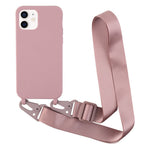 For iPhone 11 6.1 inch Slim Matte Cell Phone Case Drop Shockproof TPU Back Cover with Shoulder Strap