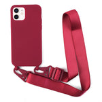 For iPhone 11 6.1 inch Slim Matte Cell Phone Case Drop Shockproof TPU Back Cover with Shoulder Strap