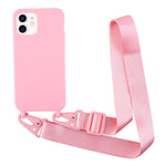 For iPhone 11 6.1 inch Slim Matte Cell Phone Case Drop Shockproof TPU Back Cover with Shoulder Strap