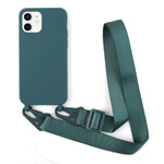 For iPhone 11 6.1 inch Slim Matte Cell Phone Case Drop Shockproof TPU Back Cover with Shoulder Strap
