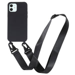 For iPhone 12 / 12 Pro 6.1 inch Matte Minimalist Case Anti-Scratch Soft TPU Cover with Shoulder Strap