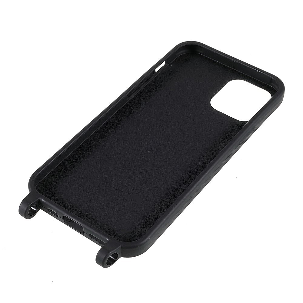 For iPhone 12 / 12 Pro 6.1 inch Matte Minimalist Case Anti-Scratch Soft TPU Cover with Shoulder Strap