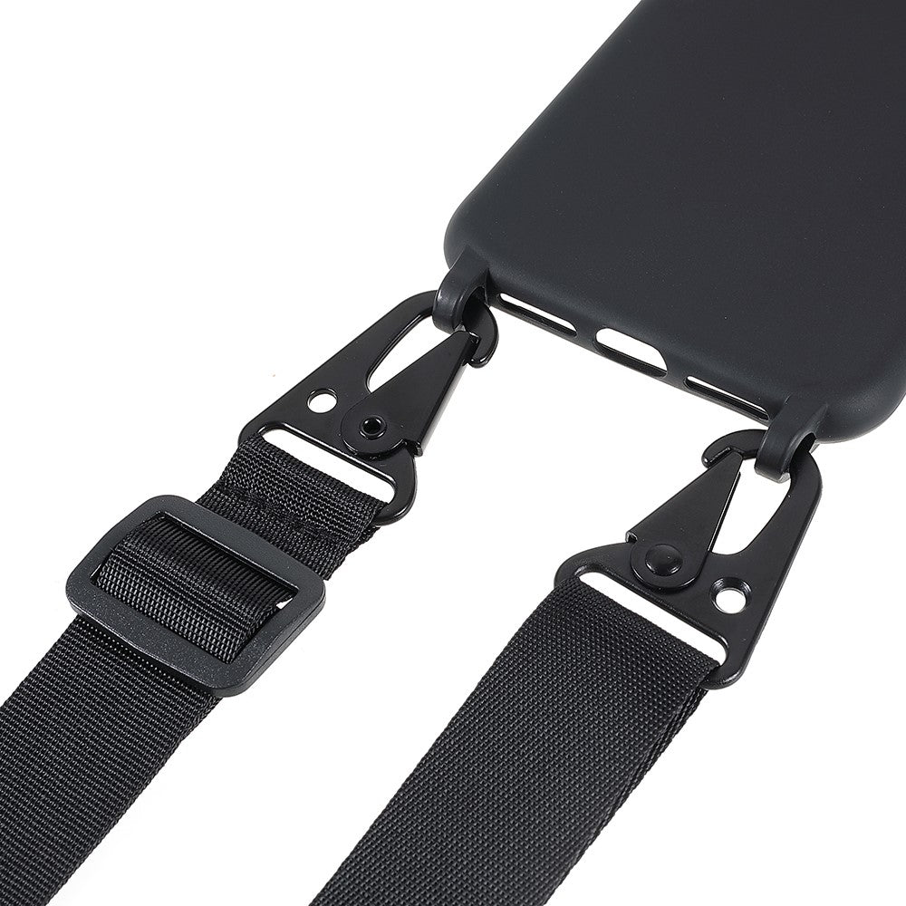 For iPhone 12 / 12 Pro 6.1 inch Matte Minimalist Case Anti-Scratch Soft TPU Cover with Shoulder Strap