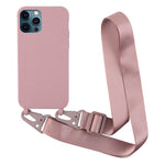 For iPhone 12 / 12 Pro 6.1 inch Matte Minimalist Case Anti-Scratch Soft TPU Cover with Shoulder Strap