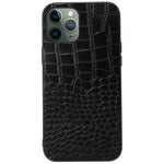 For iPhone 11 Pro 5.8 inch Well-protected Crocodile Texture Phone Shell Genuine Cowhide Leather Coating PC + TPU Case