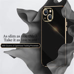 XINLI for iPhone 13 mini 5.4 inch Precise Lens Cutout Electroplating Golden Edge TPU Phone Case Protective Cover