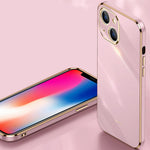 XINLI for iPhone 13 mini 5.4 inch Precise Lens Cutout Electroplating Golden Edge TPU Phone Case Protective Cover