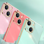 XINLI for iPhone 13 mini 5.4 inch Precise Lens Cutout Electroplating Golden Edge TPU Phone Case Protective Cover