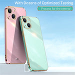 XINLI for iPhone 13 mini 5.4 inch Precise Lens Cutout Electroplating Golden Edge TPU Phone Case Protective Cover