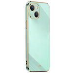 XINLI for iPhone 13 mini 5.4 inch Precise Lens Cutout Electroplating Golden Edge TPU Phone Case Protective Cover