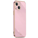 XINLI for iPhone 13 mini 5.4 inch Precise Lens Cutout Electroplating Golden Edge TPU Phone Case Protective Cover