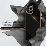XINLI for iPhone 12 Pro Max 6.7 inch Stylish Electroplating Golden Edge TPU Mobile Phone Case Precise Lens Cutout Protective Cover