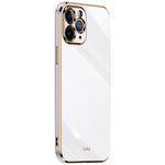 XINLI for iPhone 12 Pro Max 6.7 inch Stylish Electroplating Golden Edge TPU Mobile Phone Case Precise Lens Cutout Protective Cover
