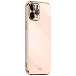 XINLI for iPhone 12 Pro Max 6.7 inch Stylish Electroplating Golden Edge TPU Mobile Phone Case Precise Lens Cutout Protective Cover