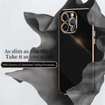 XINLI for iPhone 13 Pro 6.1 inch Anti-scratch Drop-proof Precise Cutout Case Electroplating Golden Edge Soft TPU Shell
