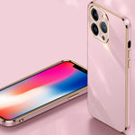 XINLI for iPhone 13 Pro 6.1 inch Anti-scratch Drop-proof Precise Cutout Case Electroplating Golden Edge Soft TPU Shell