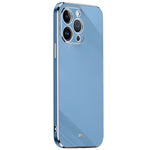 XINLI for iPhone 13 Pro 6.1 inch Anti-scratch Drop-proof Precise Cutout Case Electroplating Golden Edge Soft TPU Shell