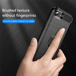 Til iPhone SE 2022/SE 2020 kulfibertekstur børstet overflade 1,8 mm TPU telefoncover