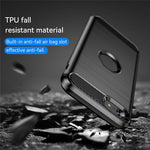 Til iPhone SE 2022/SE 2020 kulfibertekstur børstet overflade 1,8 mm TPU telefoncover