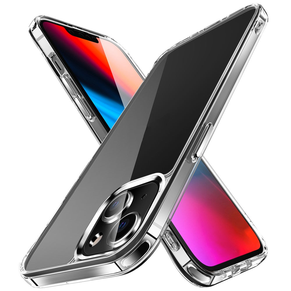 Elektrobelagt krystalklart hybridtelefoncover til iPhone 13 6.1 tommer, fire hjørners kofangerpude TPU + PC mobiltilbehør