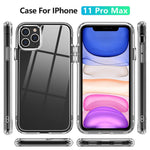 Crystal Clear TPU + PC Hybrid Phone Cover for iPhone 11 Pro Max 6.5 Inch, Electroplating High Transparency Mobile Phone Accessory