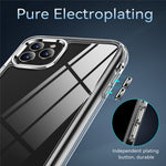 Crystal Clear TPU + PC Hybrid Phone Cover for iPhone 11 Pro Max 6.5 Inch, Electroplating High Transparency Mobile Phone Accessory