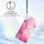 YB Pattern Printing Leather Series-5 for iPhone 12 6.1 inch/12 Pro 6.1 inch Marble Pattern Shockproof PU Leather Wallet Stand Case