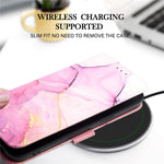 YB Pattern Printing Leather Series-5 for iPhone 12 6.1 inch/12 Pro 6.1 inch Marble Pattern Shockproof PU Leather Wallet Stand Case