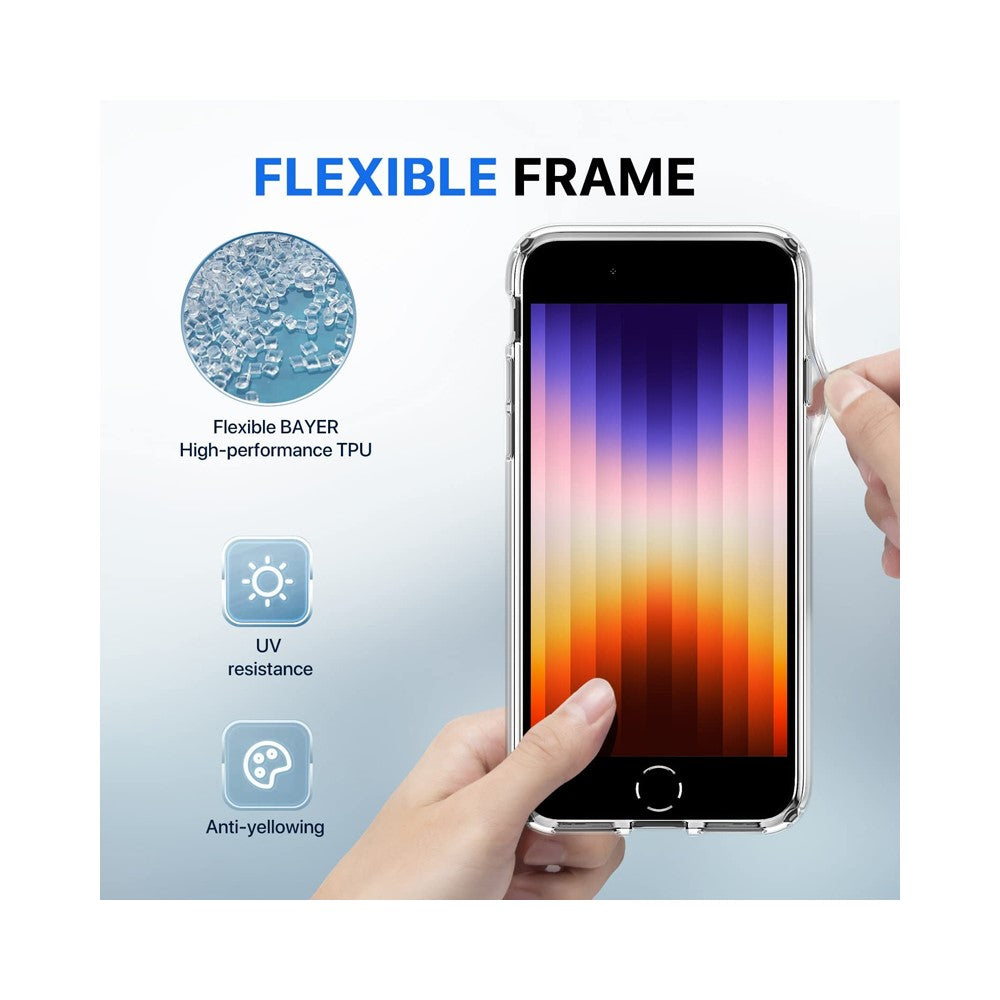 Crystal Magnetic Phone Case for iPhone 7 4.7 inch/8 4.7 inch/SE (2020)/SE (2022), Flexible TPU Phone Protective Cover