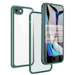 Til iPhone 7/8 4.7 tommer/SE (2020)/SE (2022) Dobbeltsidet glas+silikone+TPU Velbeskyttet Gennemsigtigt Mobilcover