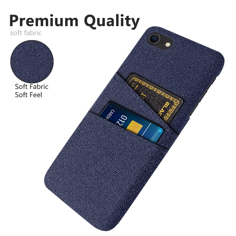 For iPhone SE (2022)/SE (2020)/7 4.7 inch/8 4.7 inch Cloth Texture Phone Cover Anti-scratch Cloth Coated Hard PC Cover